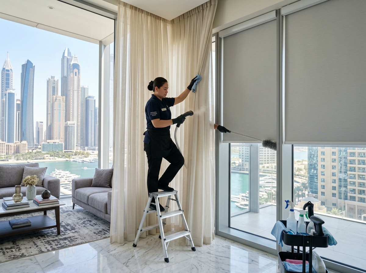 Curtains and blinds cleaning